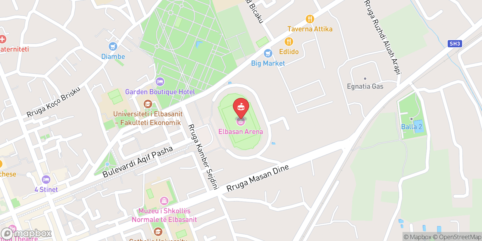 Mapa: Elbasan