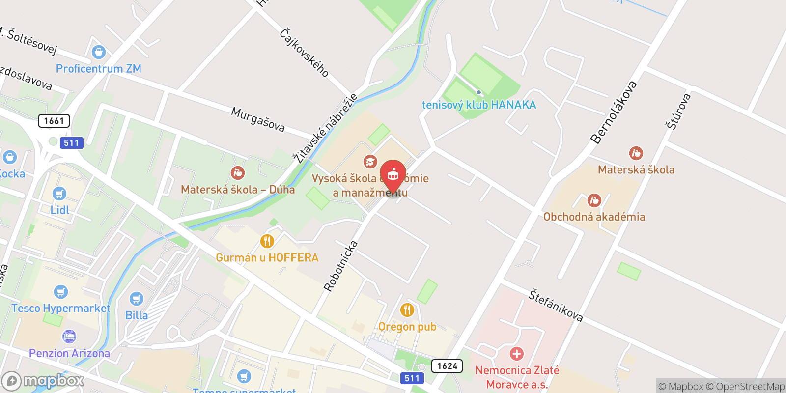 Mapa: Zlaté Moravce